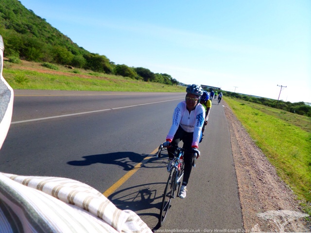 Riding in a line from Gaborone