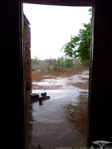 The rains just starting to get heavy