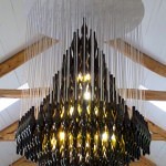 Chandelier made from Wine Bottles