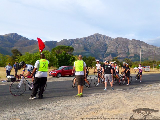 Riders in line waiting to start the Prologue of the Hot Chillee Cape Rouleur