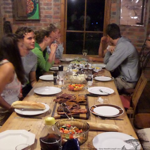Dinner at Otters Bend Lodge, Franshhoek