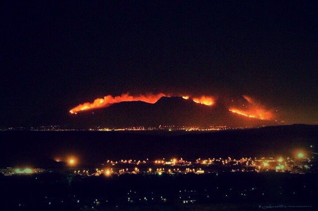 Fires raging over Chapmans Peak and Surrounding Area